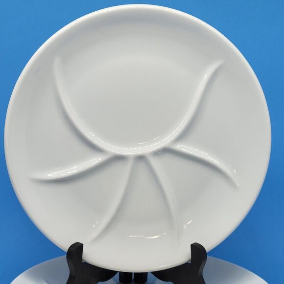 Pillivuyt France Porcelain Depuis 1818 9 5/8" Set Of 3 White Divided Plates VGC - Picture 2 of 10